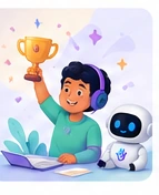 A child celebrating an achievement with Classy
