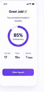 Lesson completion screen
